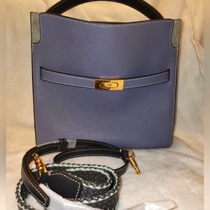 SALE!!! Tory Burch Small Lee Radziwill  Double Bag - Dark Lotus